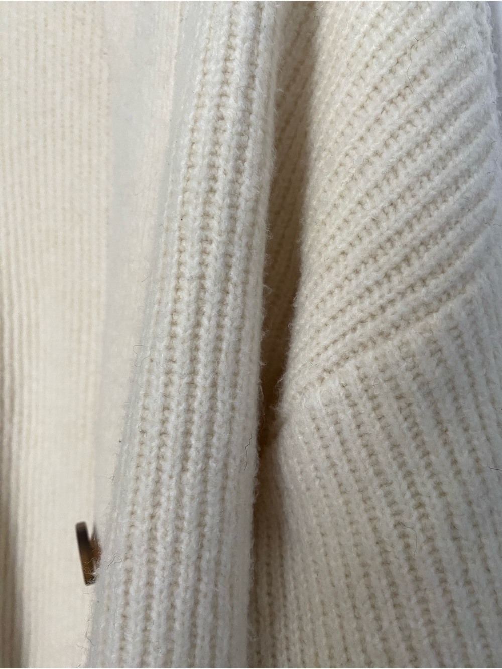 Cream Button-Front Rib Knit Cardigan - Picture 7 of 8